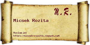 Micsek Rozita névjegykártya